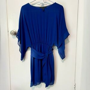 BCBG MaxAzria XS Blue Cocktail Drapy Flowy Dress